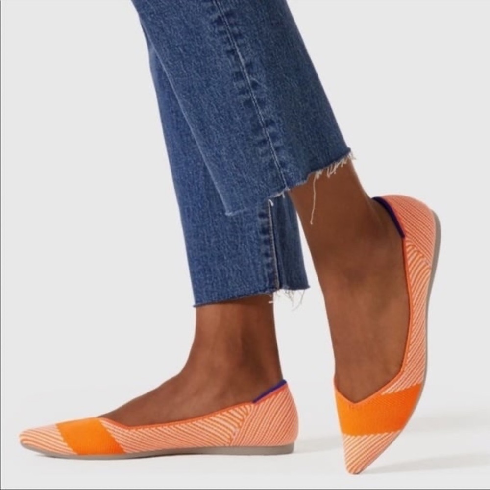 Rothy’s Orange Sherbet women’s flats shoes size 9 excellent condition